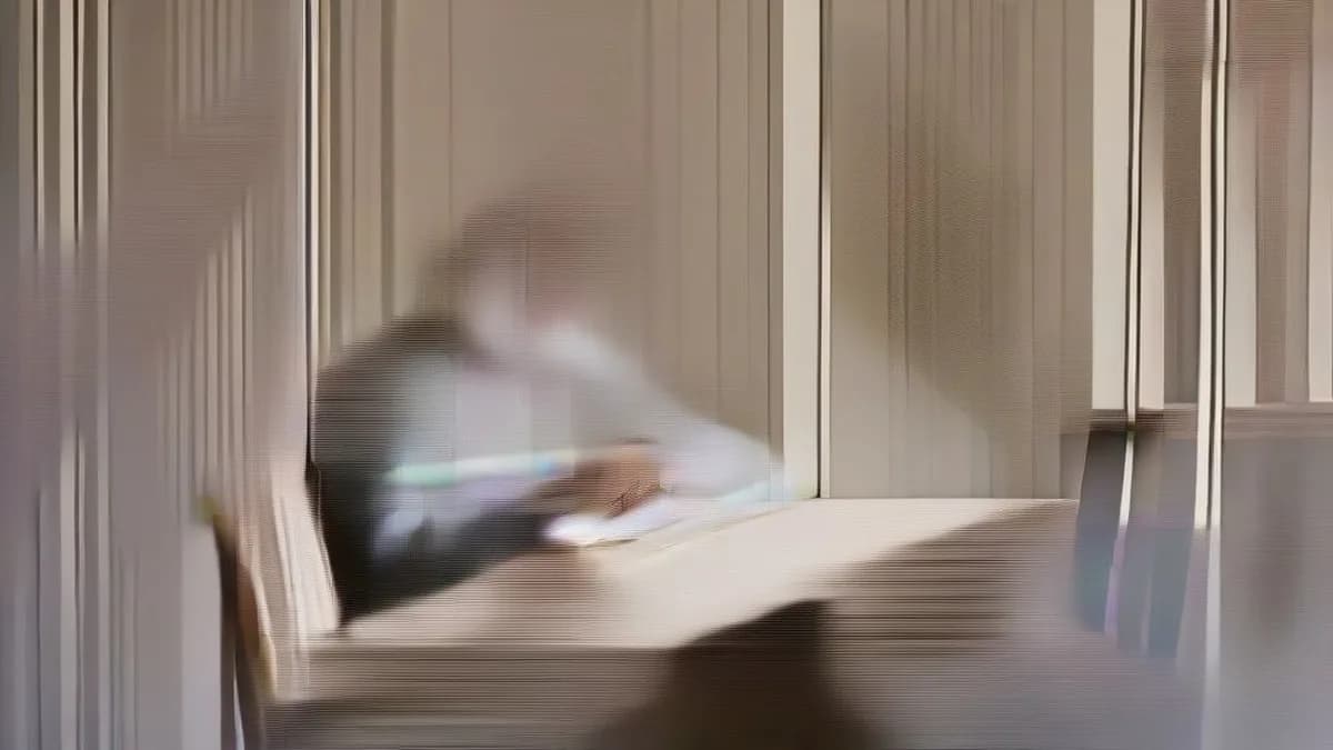 A university student reviewing online application forms on a laptop computer.