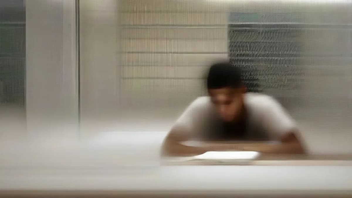 A student studying textbooks at a desk in preparation for upcoming board examinations.